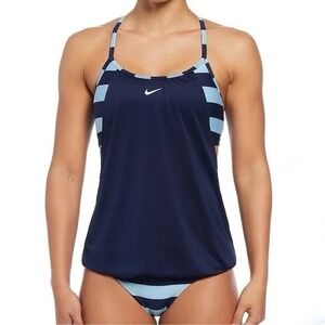 Nike Layered Women Blue‎ Tankini Top NESSE269-440- Size Médium